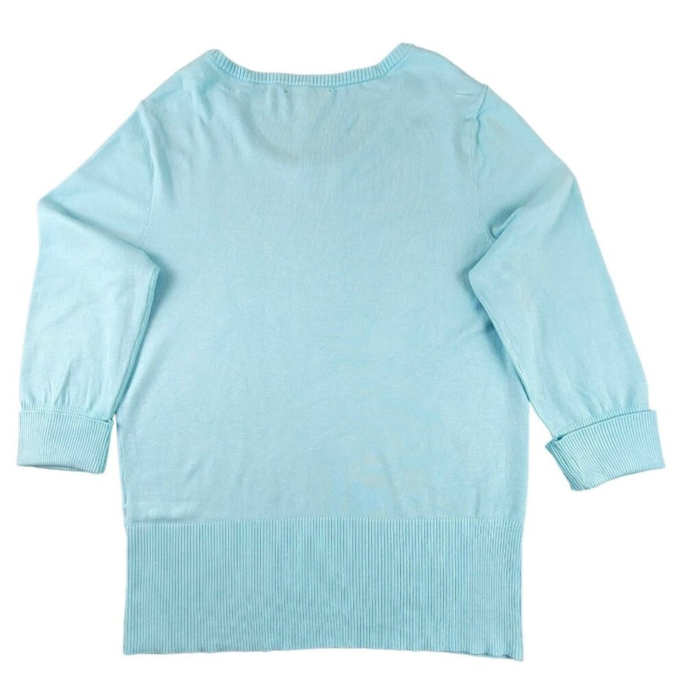 Appleseed Petites Womens Turquoise Blue Top size Petite Large Sweater JH1605203